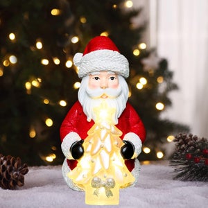 Père Noël Lumineux VidaXL - 200 LEDs Blanc Chaud, Tissu, 100x180 Cm - Déco Noël Intérieure Et Extérieure - Alimentation USB