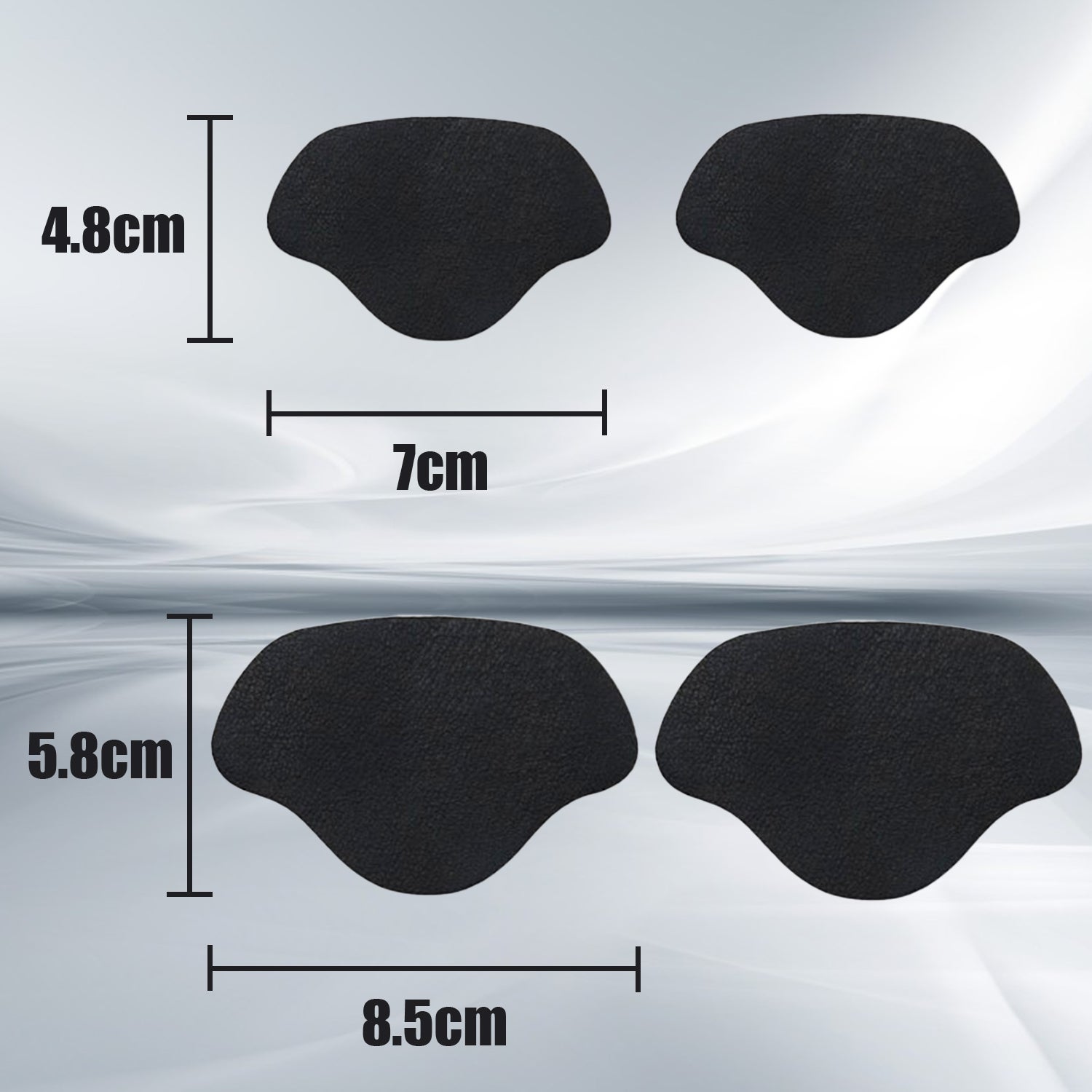 Patchs de réparation autocollants pour talons de chaussures, 4 paires Black - 2