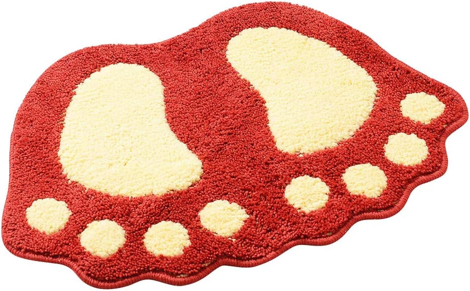 Mata antypoślizgowa do wanny Paramount City, mata pod prysznic i do łazienki, duża, chłonna, włochata, wycieraczka (40 x 60 cm, czerwona)