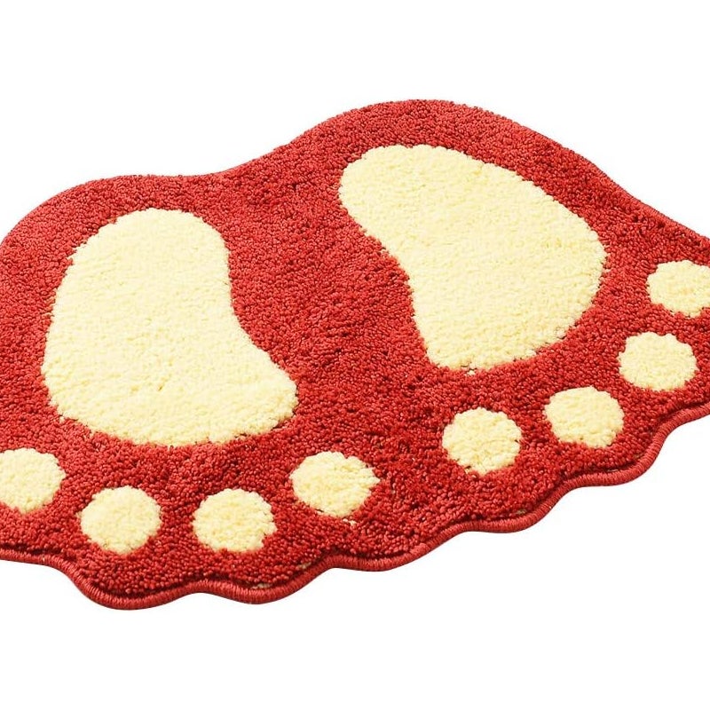 Mata antypoślizgowa do wanny Paramount City, mata pod prysznic i do łazienki, duża, chłonna, włochata, wycieraczka (40 x 60 cm, czerwona)