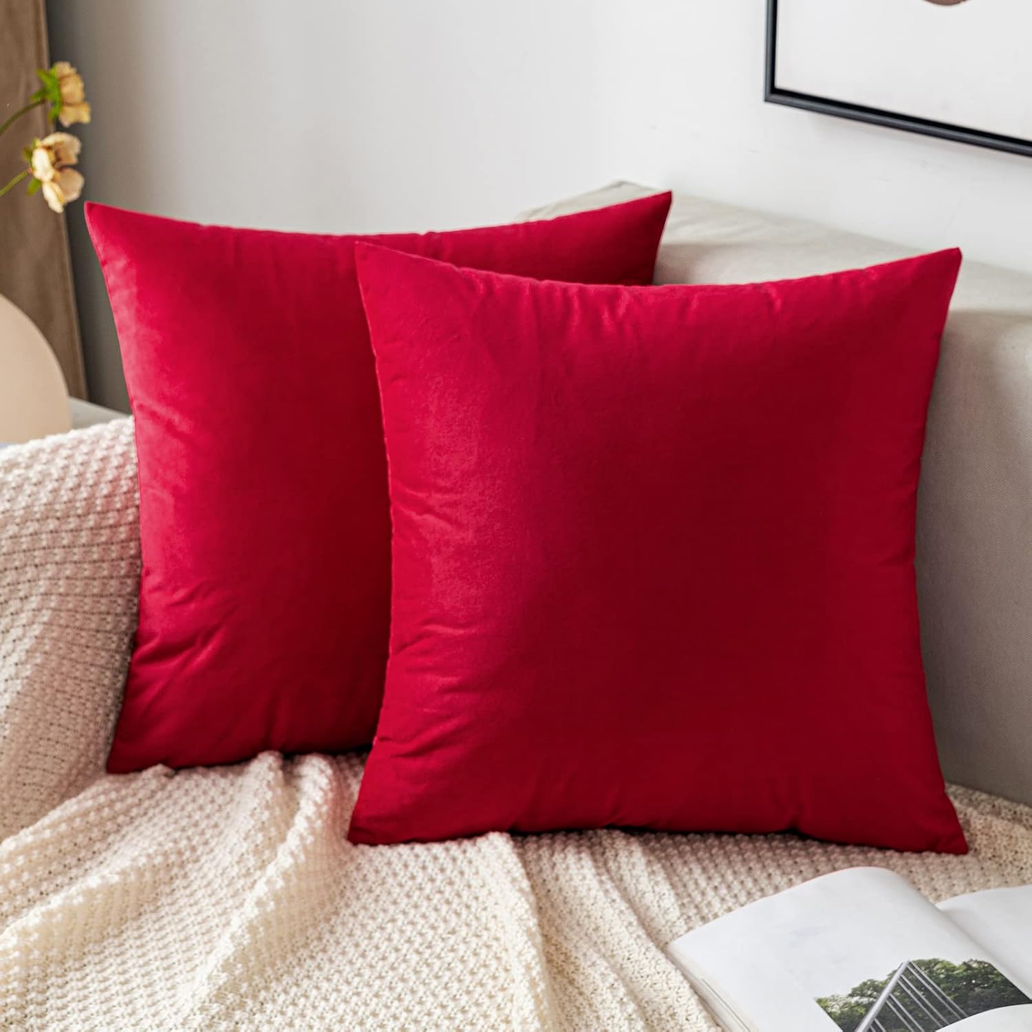 45x45 cm Aksamitne Dekoracyjne Poszewki na Poduszki na Sofę Super Gładkie Miękkie Dekoracje Do Domu Salon Sypialnia Sofa 2 Części Zestaw