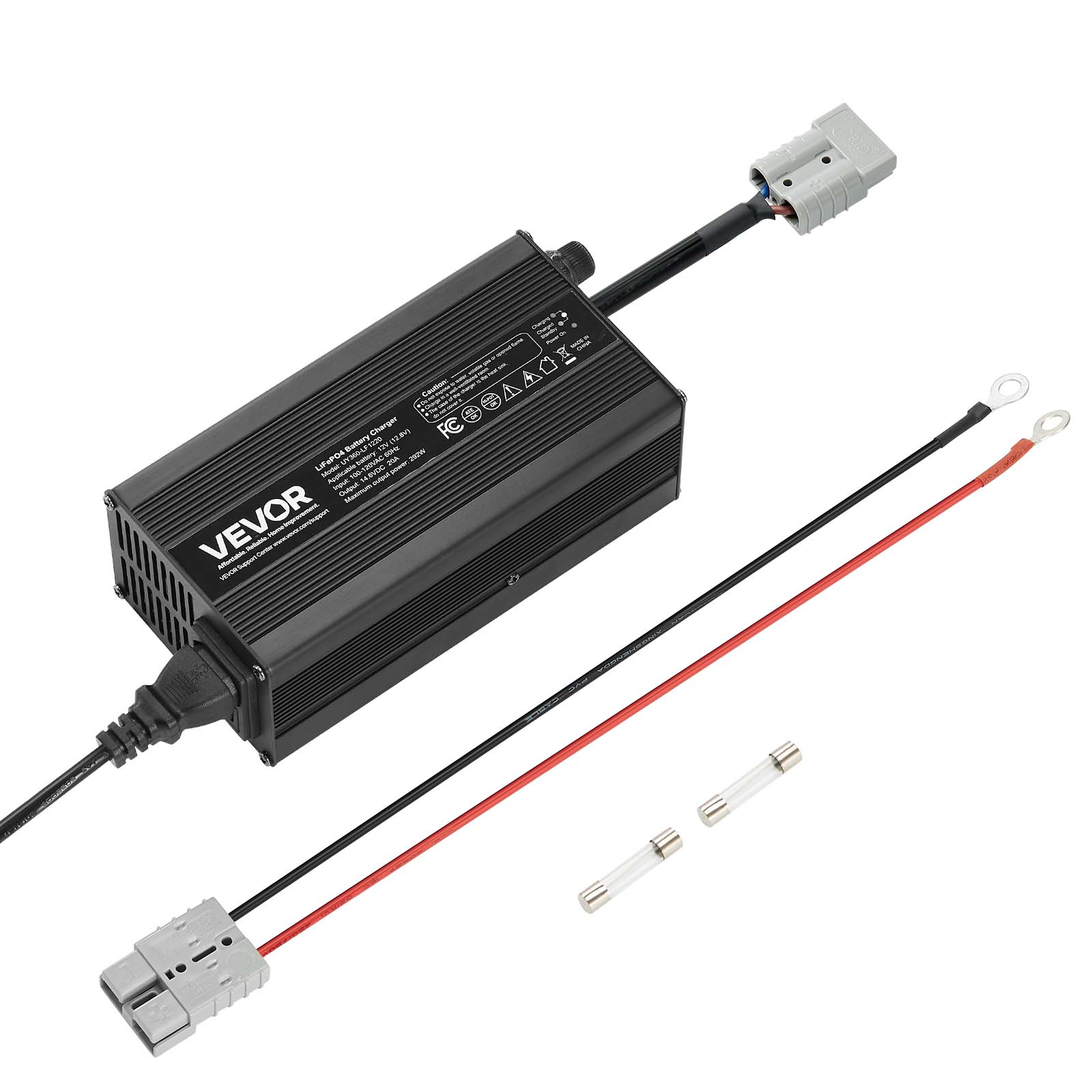 Ładowarka VEVOR 12 V 20 A LiFePO4, ładowarka akumulatorów litowych 14,6 V DC do łodzi kempingowych