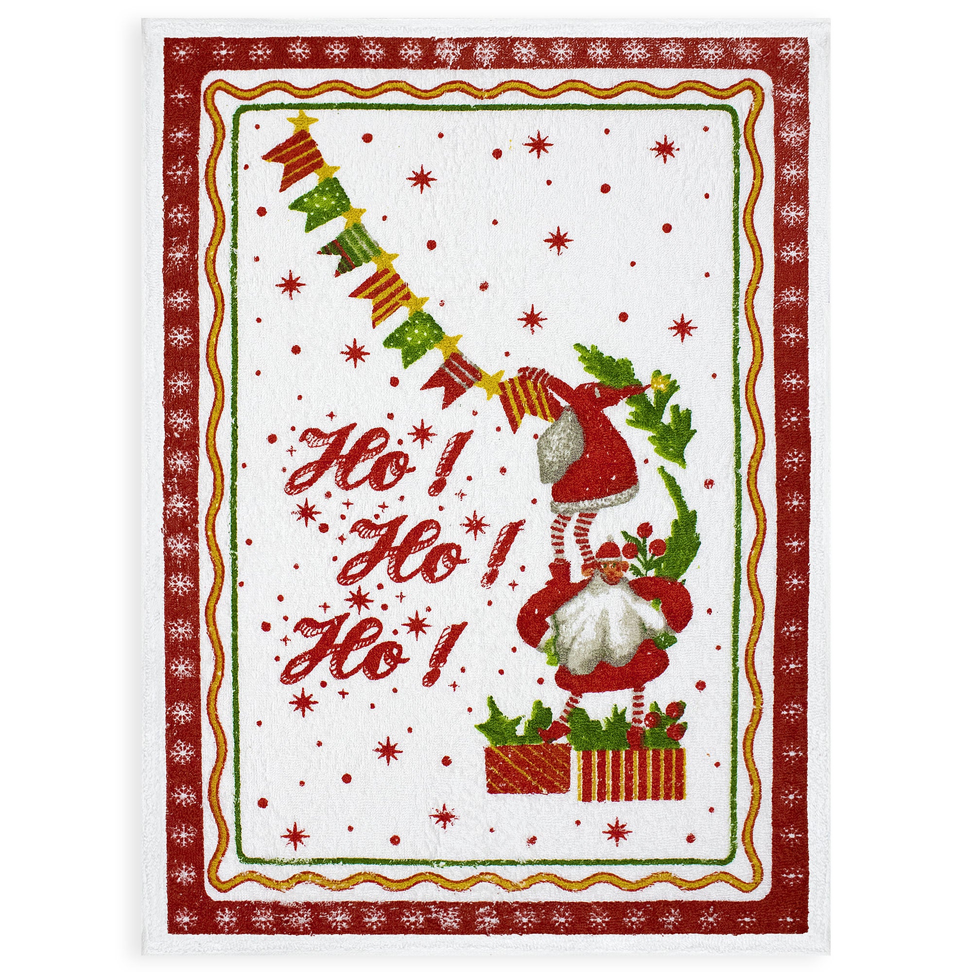 evenue Canovaccio da Cucina Natalizio, Strofinaccio in Cotone Spugna e Microfibra Assorbente, Idee Regalo Natale Utili per la Casa, Personalizzato Con Illustrazione Originale Elfi Merry Christmas