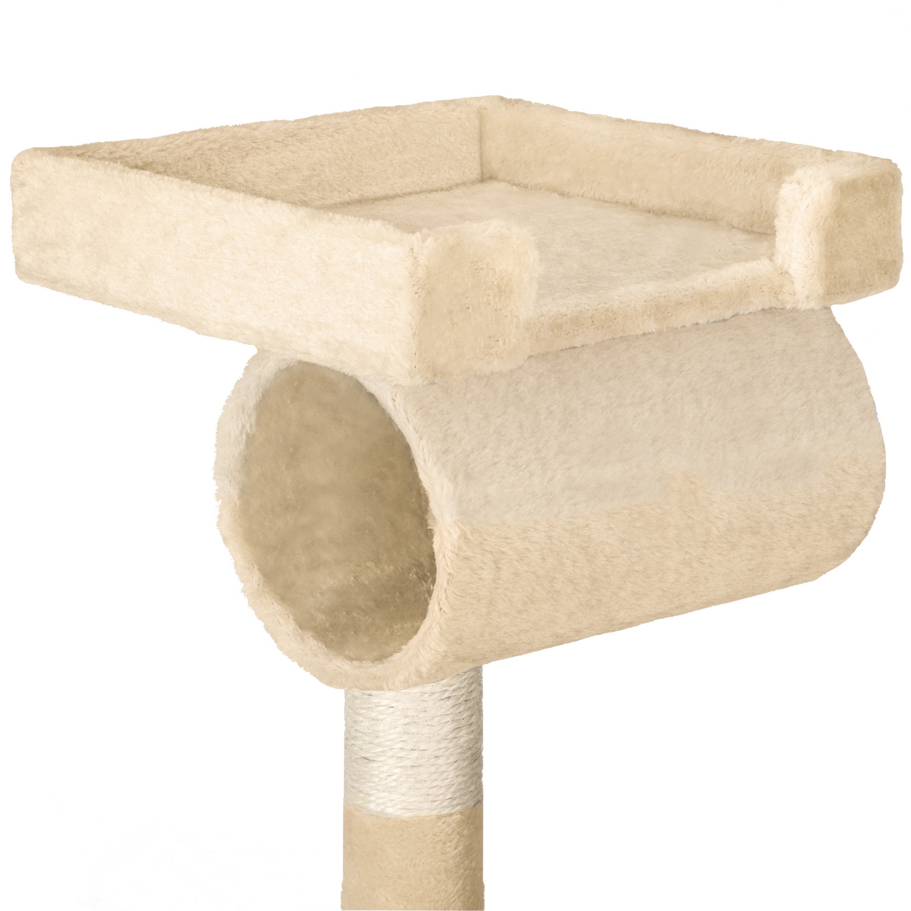 Arbre à chat en sisal avec griffoir, cordelette de jeu, hamac et système anti-basculement 86 x 49 x 141 cm TECTAKE - 6