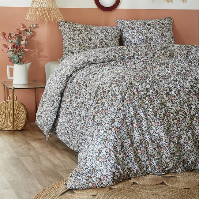 Parure Housse De Couette 200x200 + 2 Taies 65x65 – 100% Coton Percale 80 Fils FC-203 Fanny & Céline