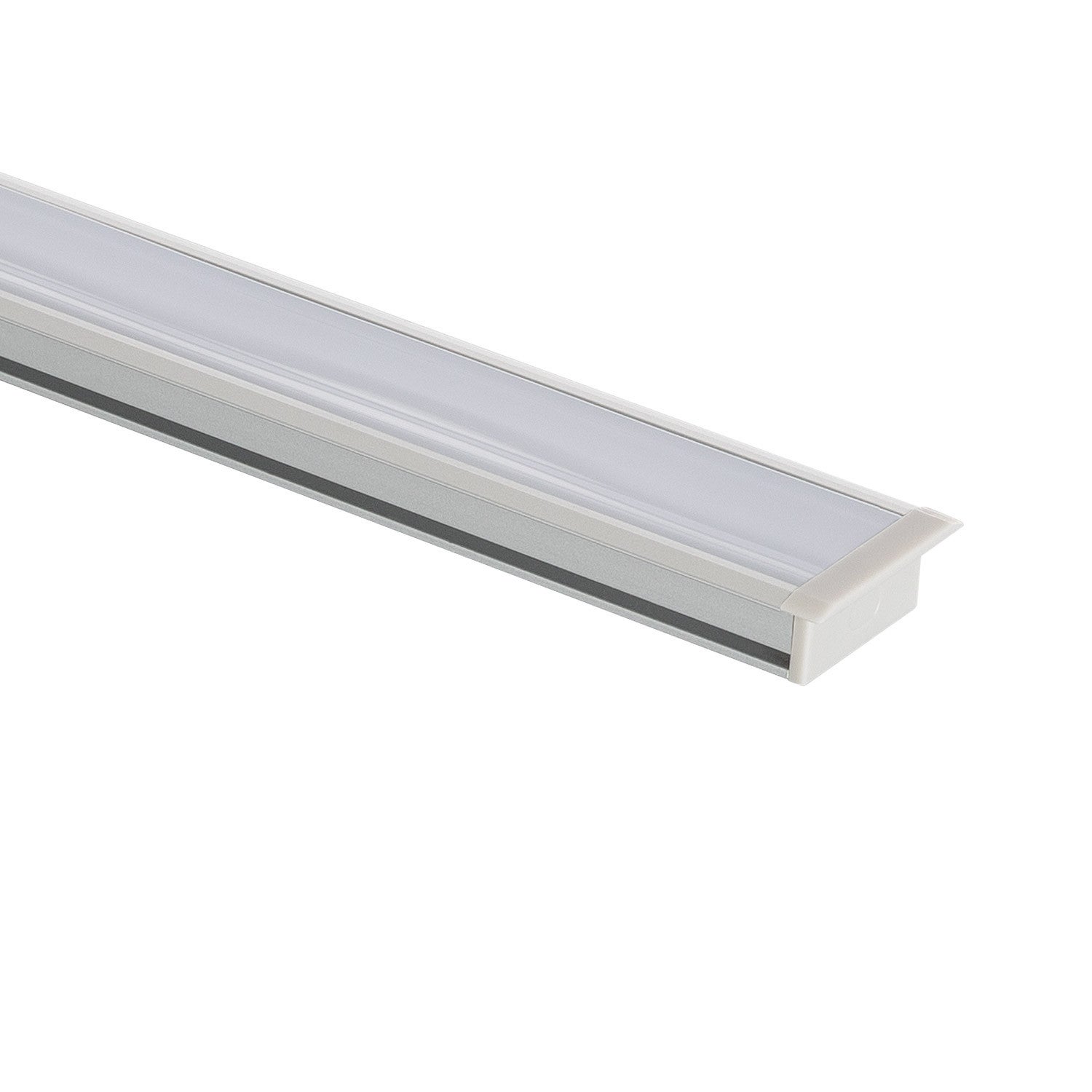 LEDKIA LIGHTING Profilo Alluminio Impermeabile IP65 A Incasso 2m – Canale Per Striscia LED Fino A 8 Mm, Bianco Traslucido, Per Interni Ed Esterni
