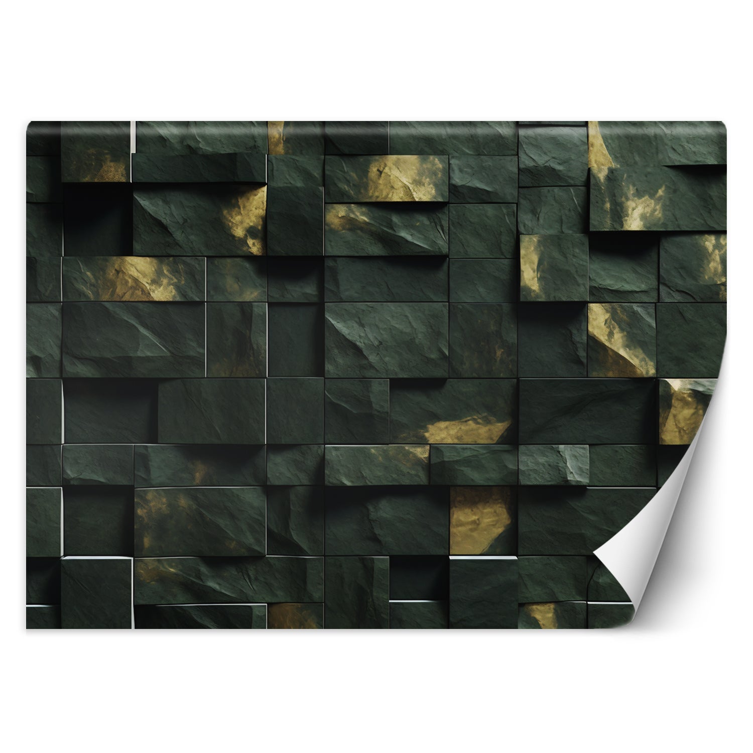 Fototapeta, Zielona mozaika kostka 3D 250x175