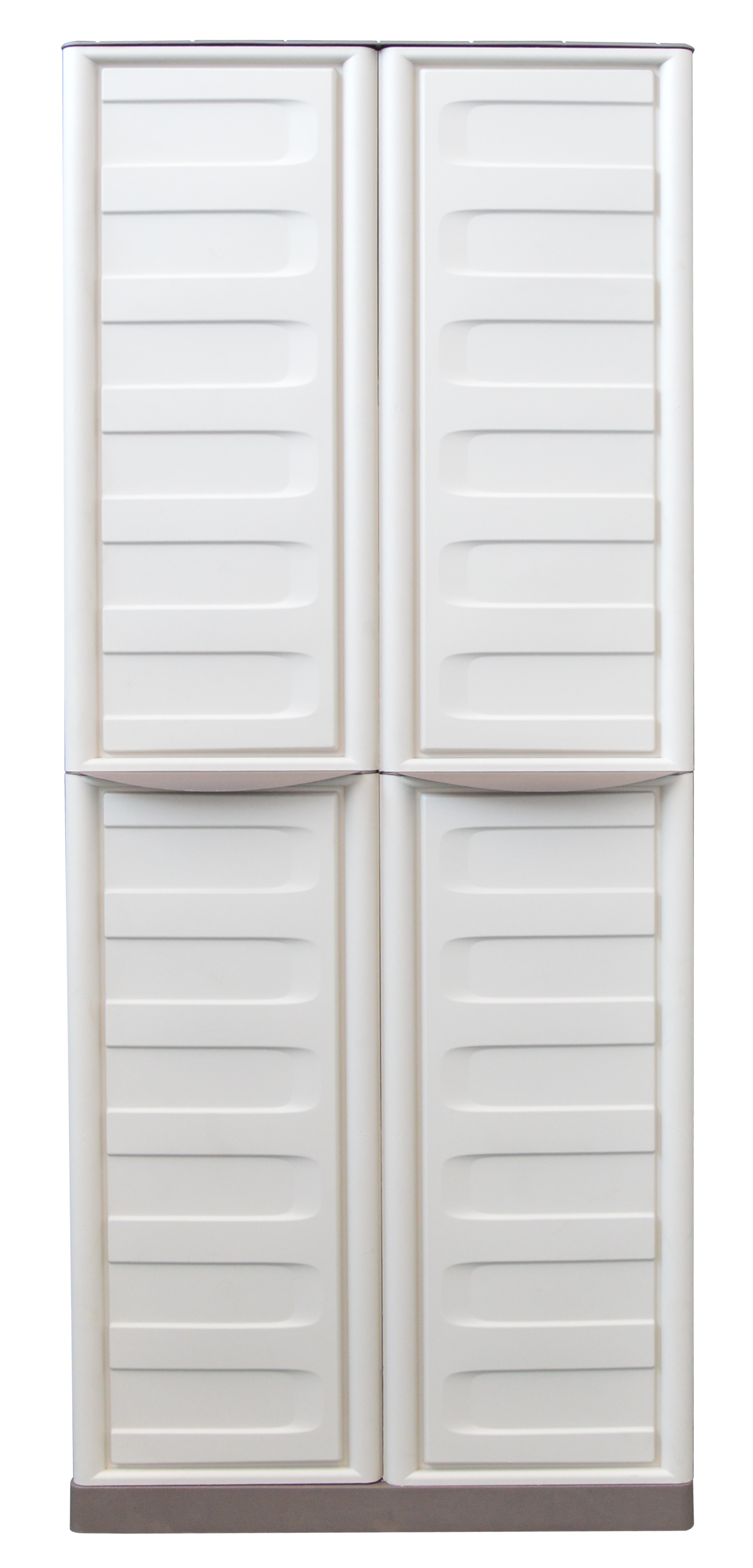 Armoire porte-balais en plastique en polypropylène, couleur ivoire et taupe, L 700 x P 390 x H 1 650 mm - 2