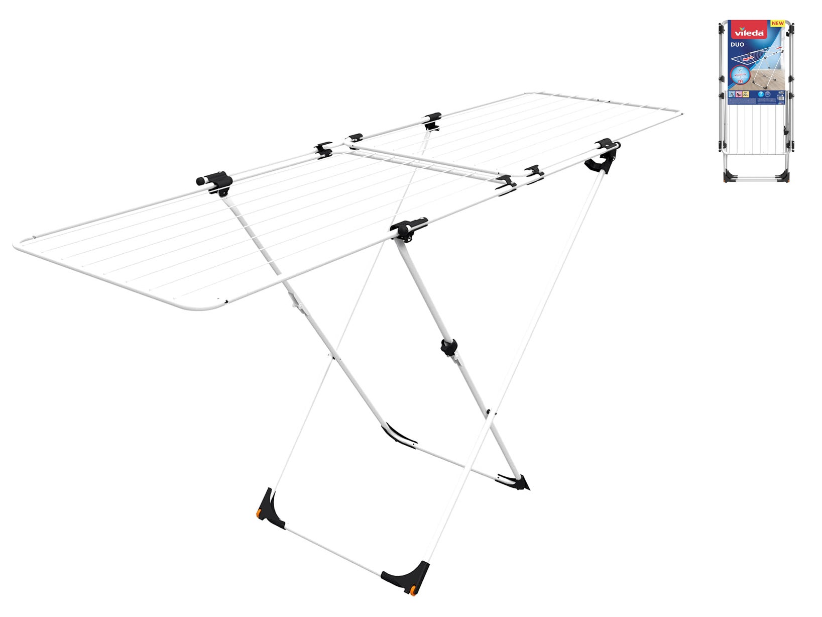 Vileda Duo corde à linge en acier inoxydable extensible de 105 cm à 209 cm Leroy Merlin