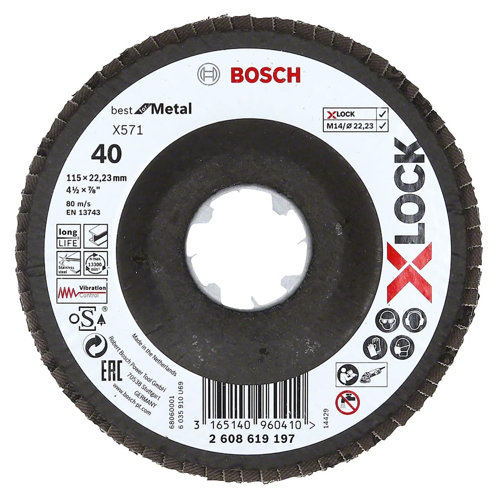 Disco Lamellare Bosch Professional X571 Per Metallo - Grana K120, Ø125mm, X-Lock - Per Acciaio Inox E Lamiere - Foto 7