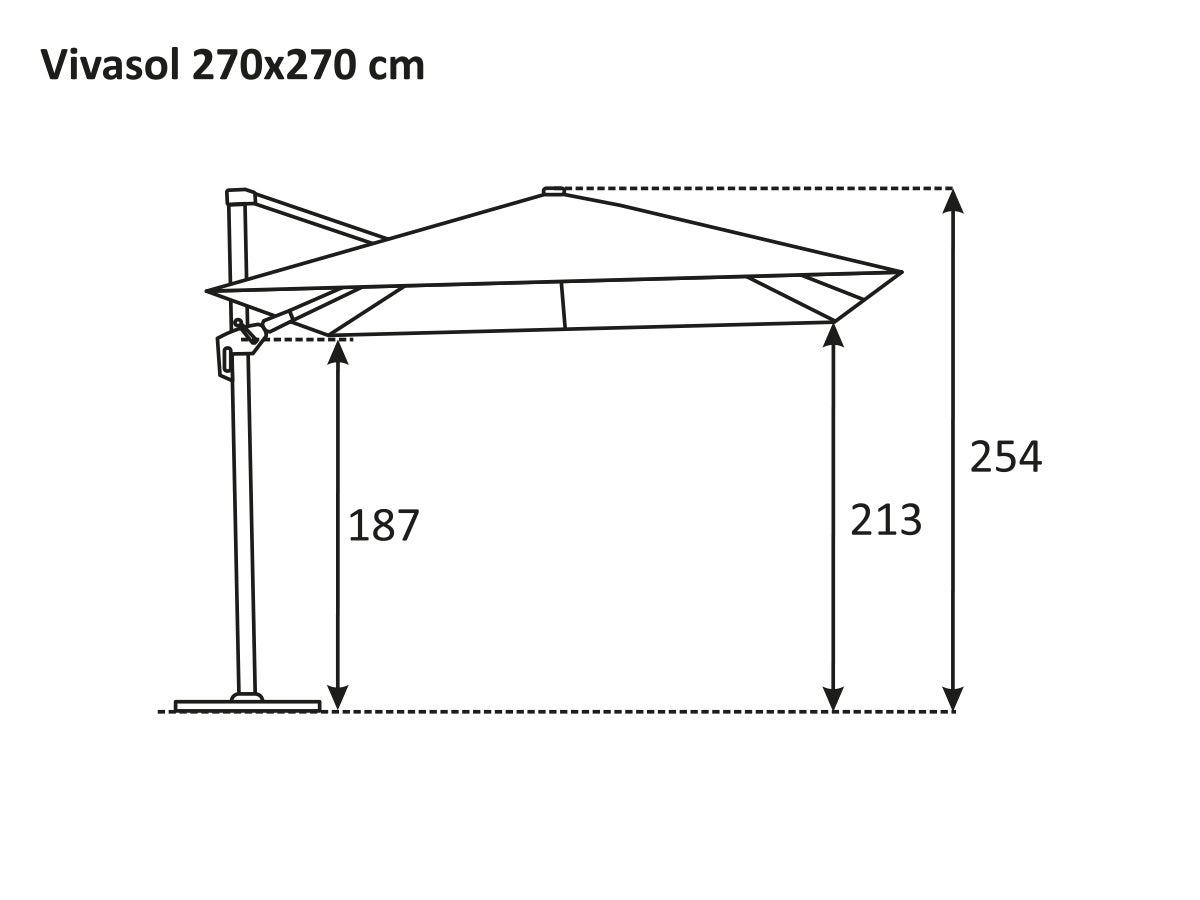 Parasol déporté Schneider Vivasol naturel, 270 x 270 cm – rotatif 360°, inclinable, avec housse et support pour dalles - 9