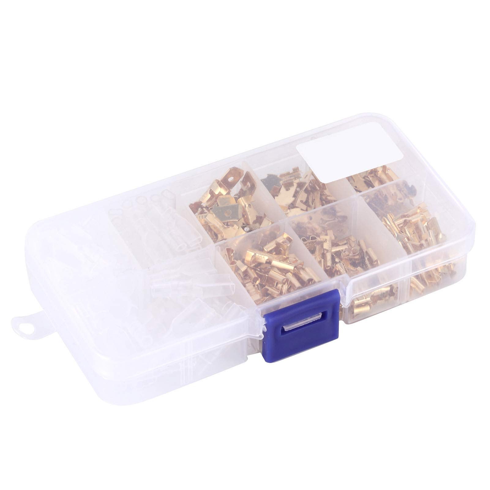 210 pezzi 2,8/4,8/6,3 mm connettori terminali per cavi elettrici maschio femmina isolati in oro - 5