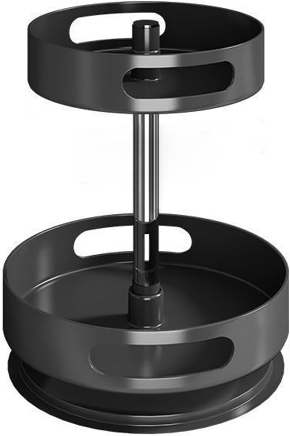 Dwupoziomowy obrotowy organizer do szafki – obrotowy stojak na przyprawy do użytku wewnątrz – metalowy obrotowy stojak na przyprawy