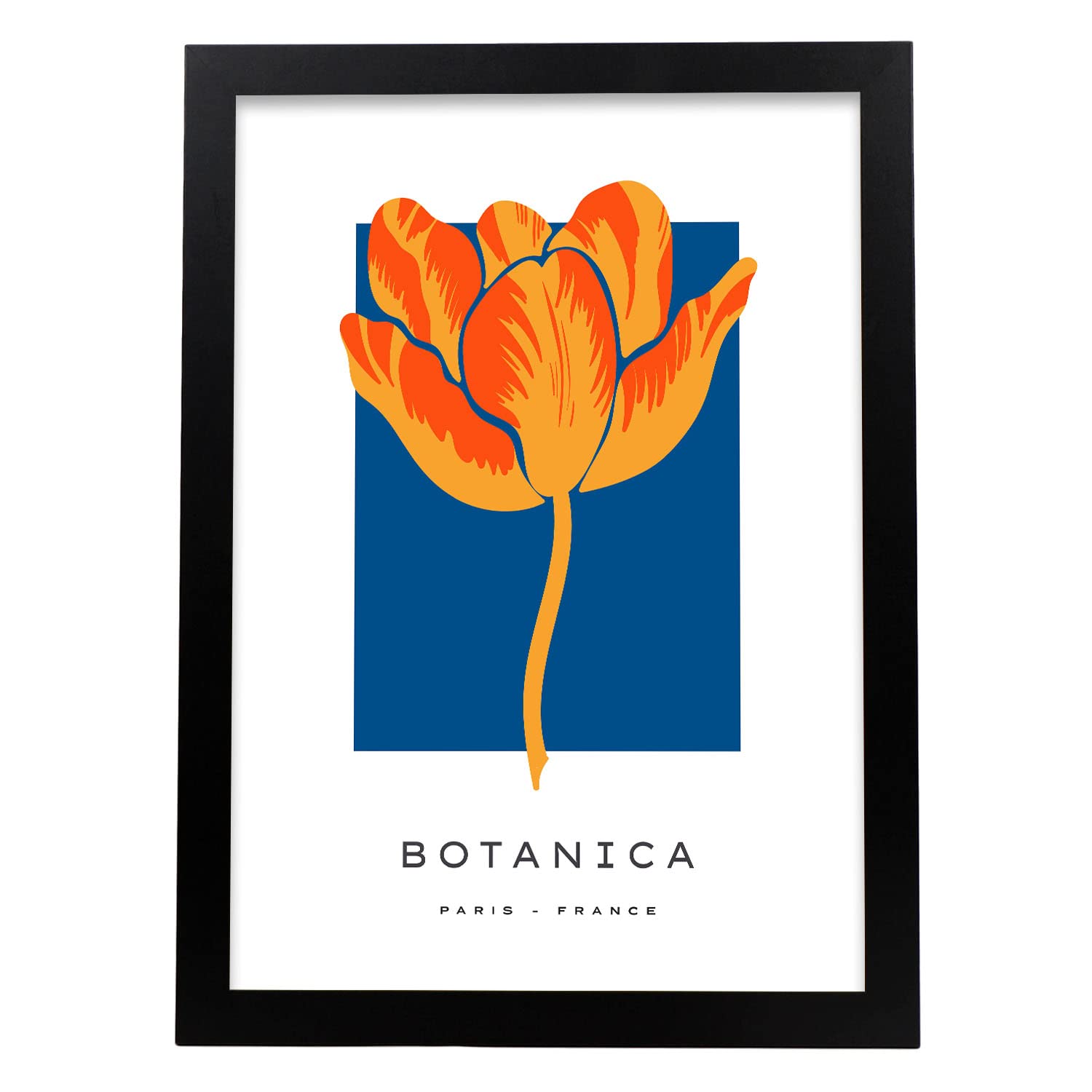 Nacnic póster pop art abstracto. tulipán ilustraciones artísticas modernas para la decoración de interiores. marco negro - a3
