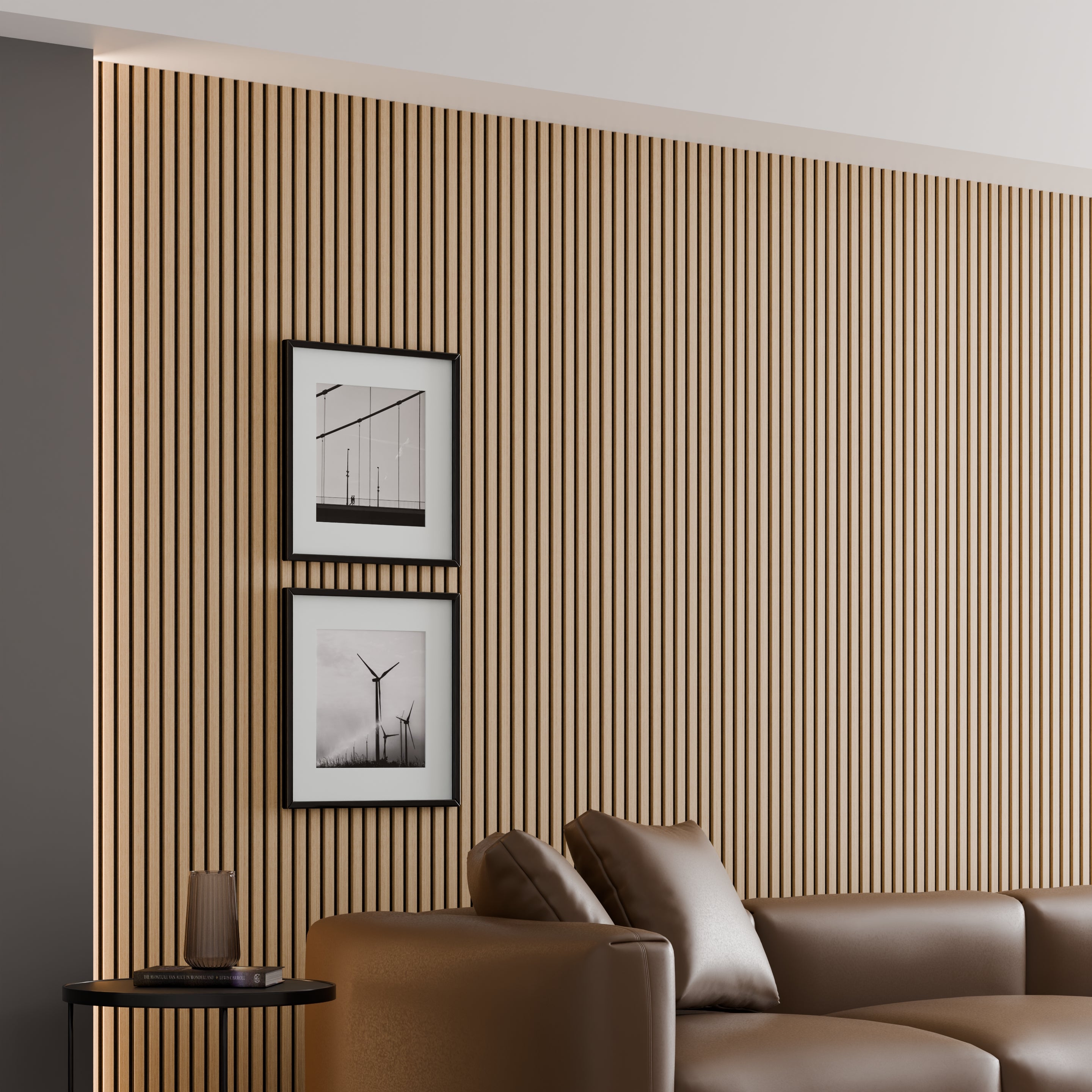 Panneau Acoustique 11mm - Chêne - Feutrine Noire - 240x60cm - Lot de 4 - 4