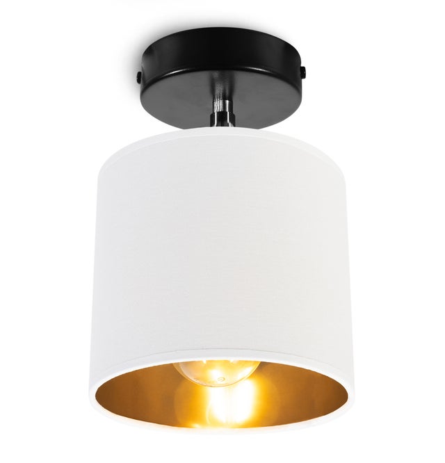 Lampa kinkiet ścienny Gama elegance 1xE27 klosz walec złoto/biały Light Home LH