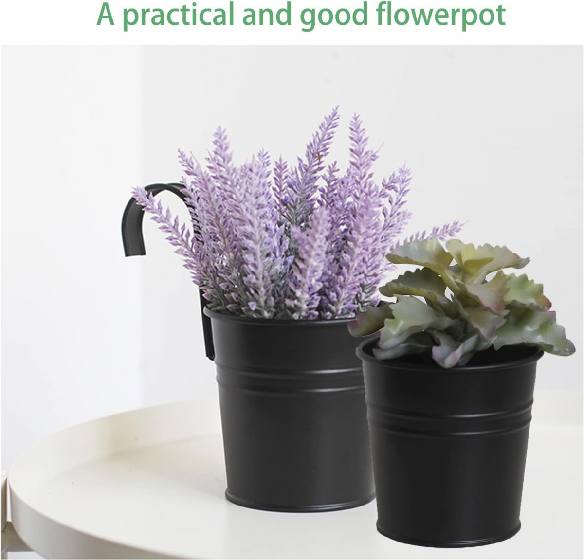 4 Pièces Pots de Fleurs à Suspendre, Trou de Drainage au Fond, Crochet Amovible, pour Décorer Les Jardins et Les Balcons - 6