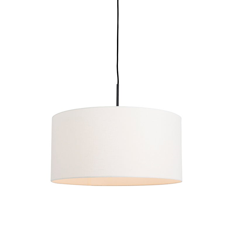 Qazqa nowoczesny lampa wisząca z kloszem (1 punkt) - Combi - biały, okrągły, max. 60w, kompatybilny z żarówką LED, e27, 50cm
