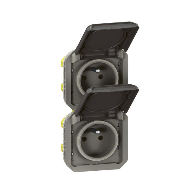 Legrand - Prise de courant 16A 250V Plexo anthracite IP55 IK08 - 069891L