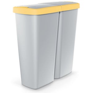 Tontarelli Lot De 3 Poubelles De Recyclage 25L - Système 3 Réservoirs Avec Couvercles Manuels