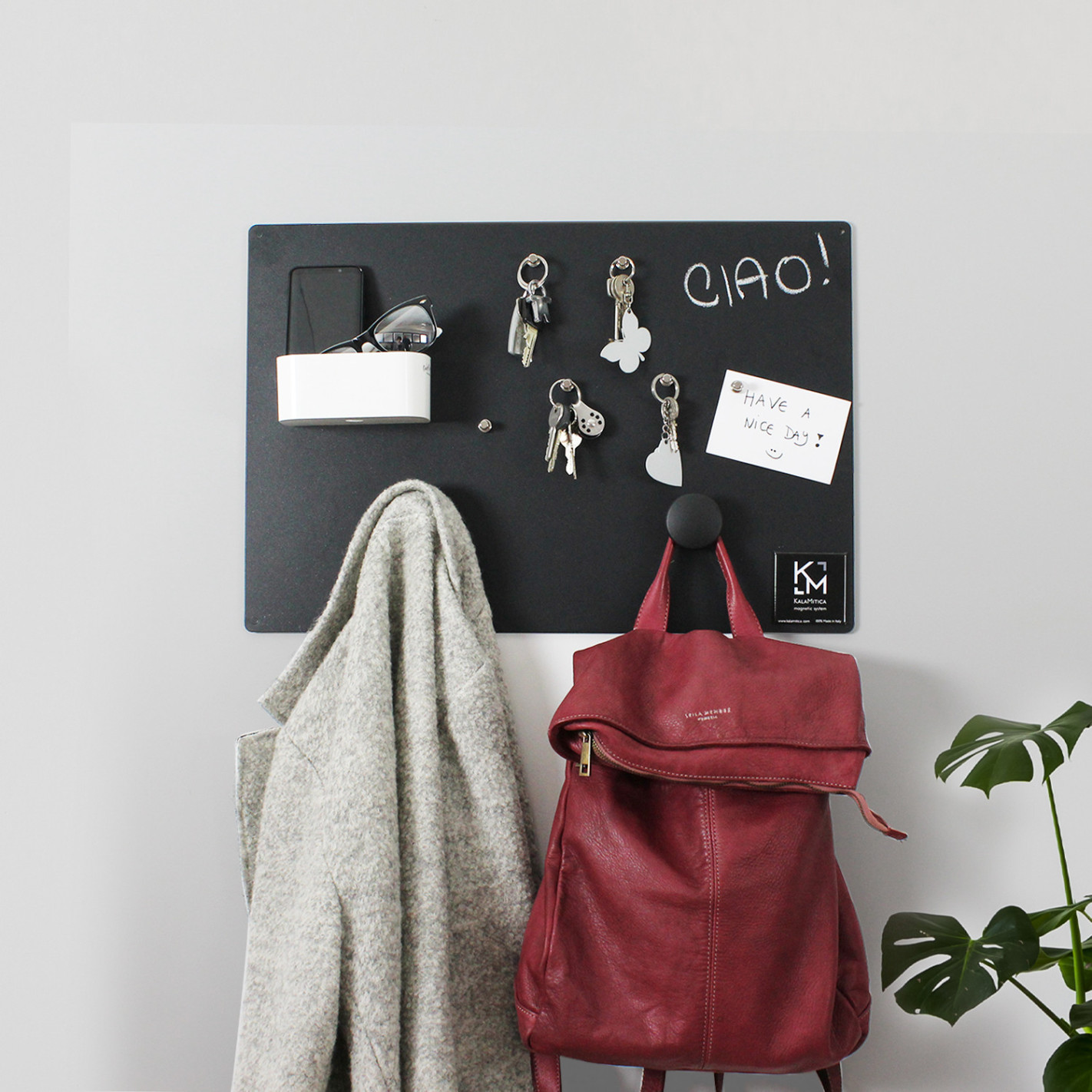 KalaMitica - Lavagna Magnetica da Parete 56 x 38 cm - Scrivibile e Cancellabile con Gessetti - Nero Antracite, con Vernice Riciclata - 3