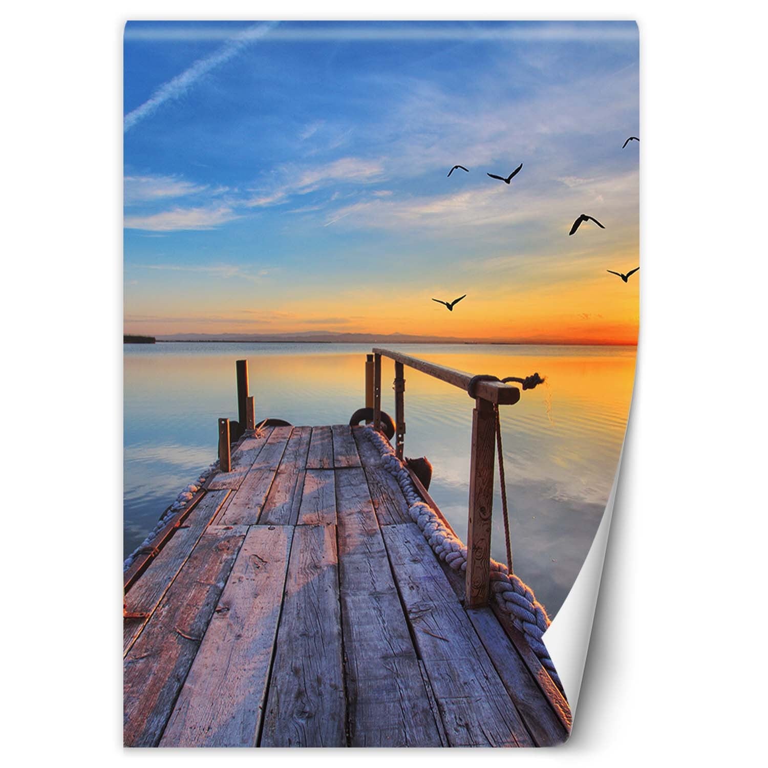 Fototapeta, Wschód słońca nad jeziorem 100x140