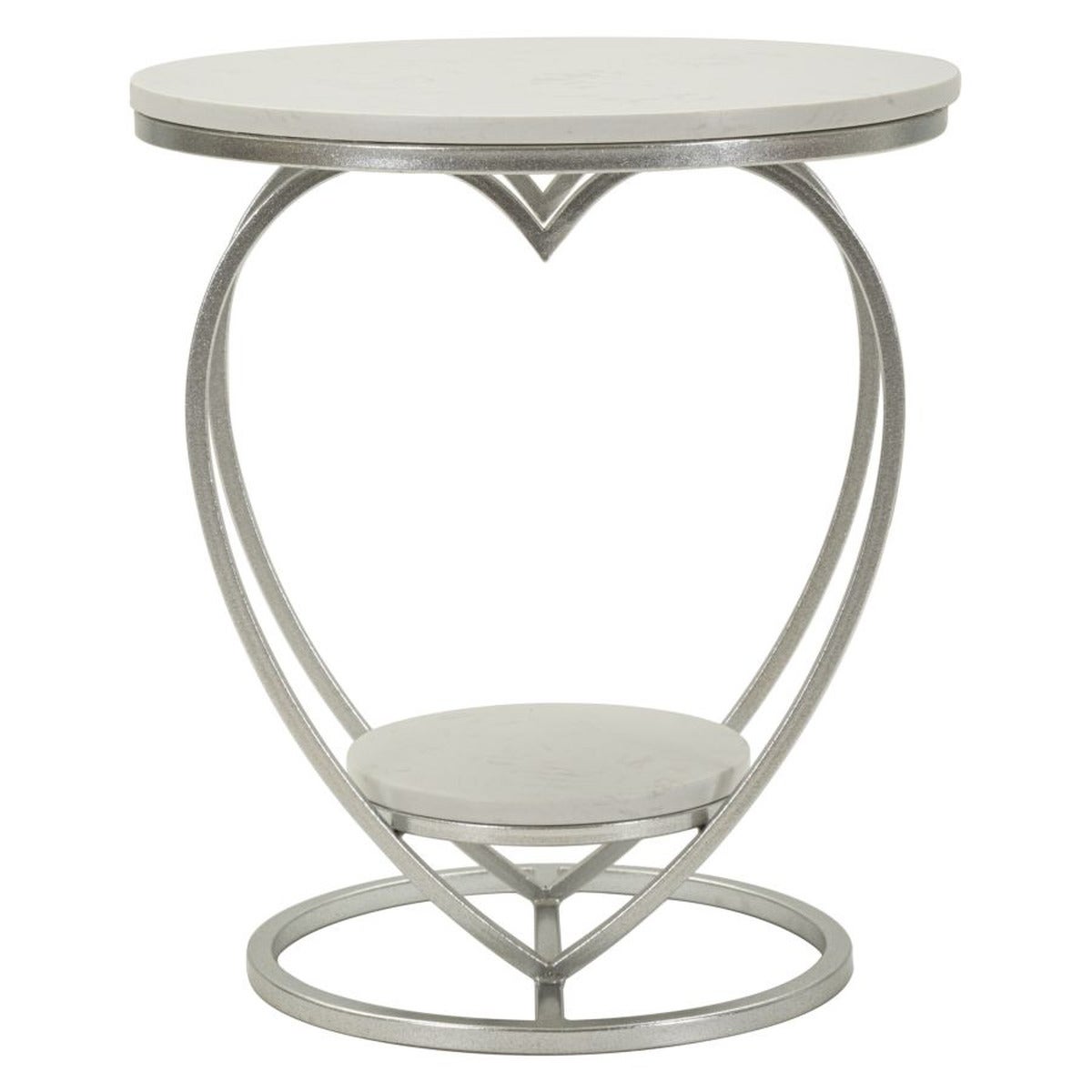 Stolik Kawowy Serce 1, Metal, Srebrny, Seven Design