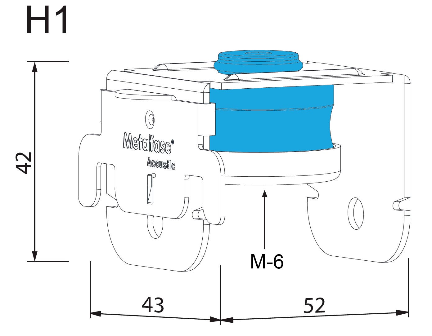 Amortiguador Soporte Techo Acústico TC-47 H1 Viscoren Azul M6 1 Clip Seguridad en Caja de 25 Unds. - 2