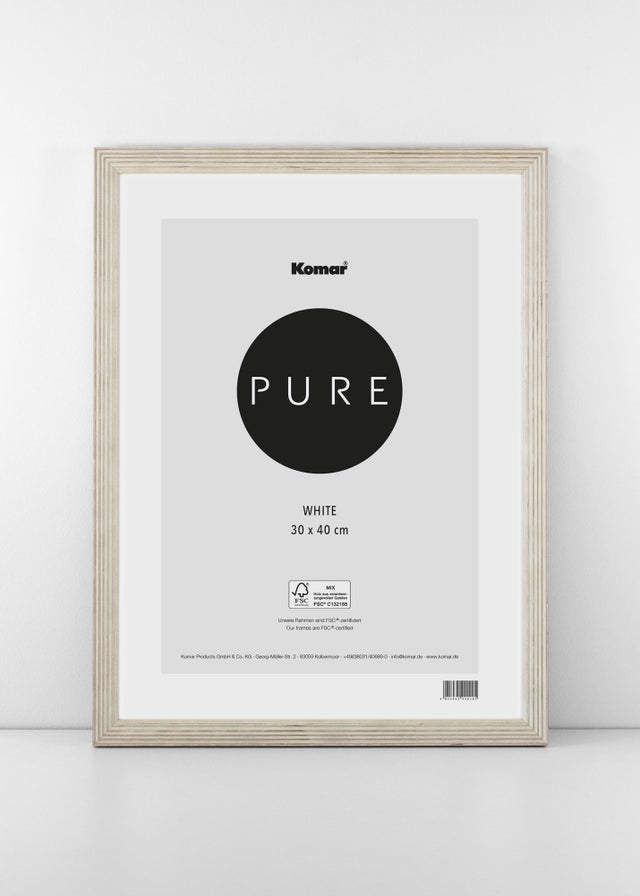 Cornice 30x40 Cm In Legno - Con Vetro Acrilico - Bianco O Nero - Per Poster, Foto E Certificati - Foto 3