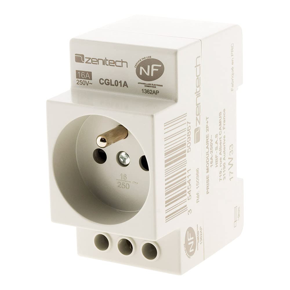 Prise modulaire 2P+T NF - Zenitech - 6
