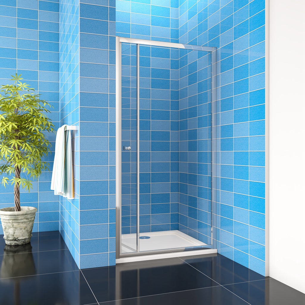 185 cm Box Doccia per Nicchia Porta a Soffietto Vetro Temperato 5 mm Trasparente Profili Cromati Lucidi 76 cm - 3