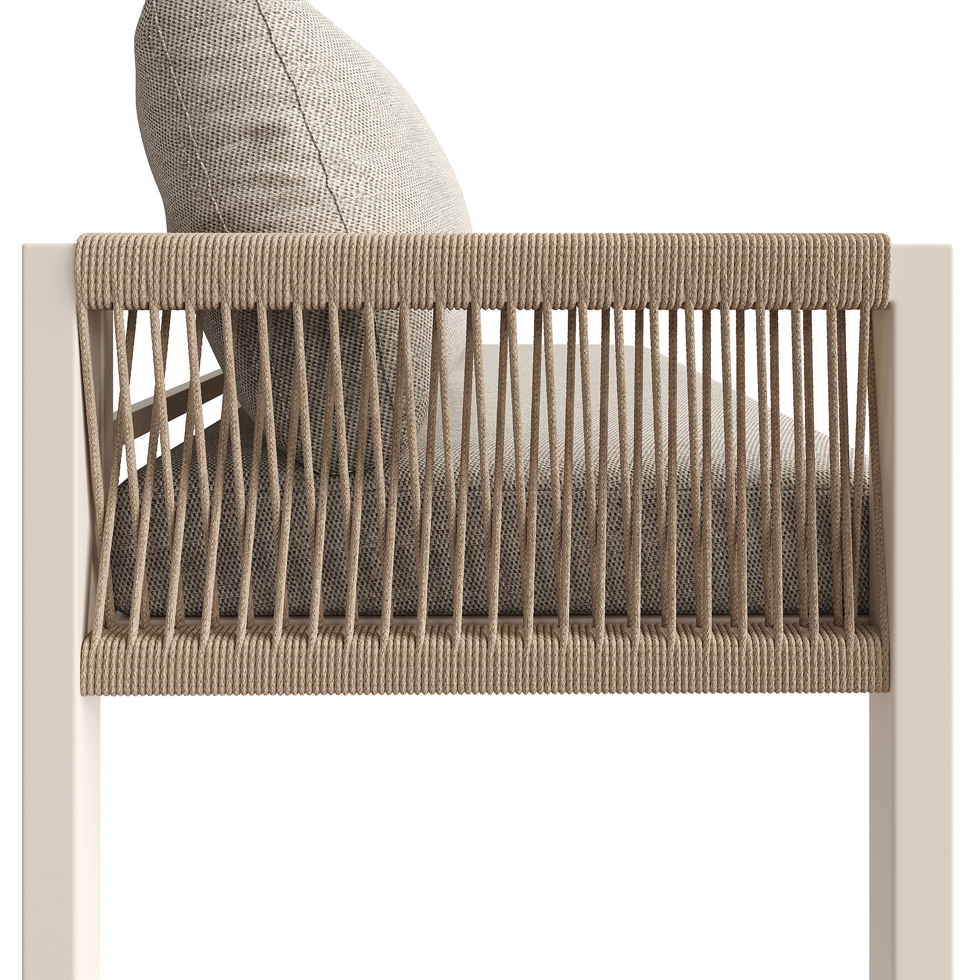 Canapé de Jardin en L Tressé Main pour 8 Personnes avec coussins Épais, ensemble salon d'extérieur avec table en Verre - housses détachables - beige - 8