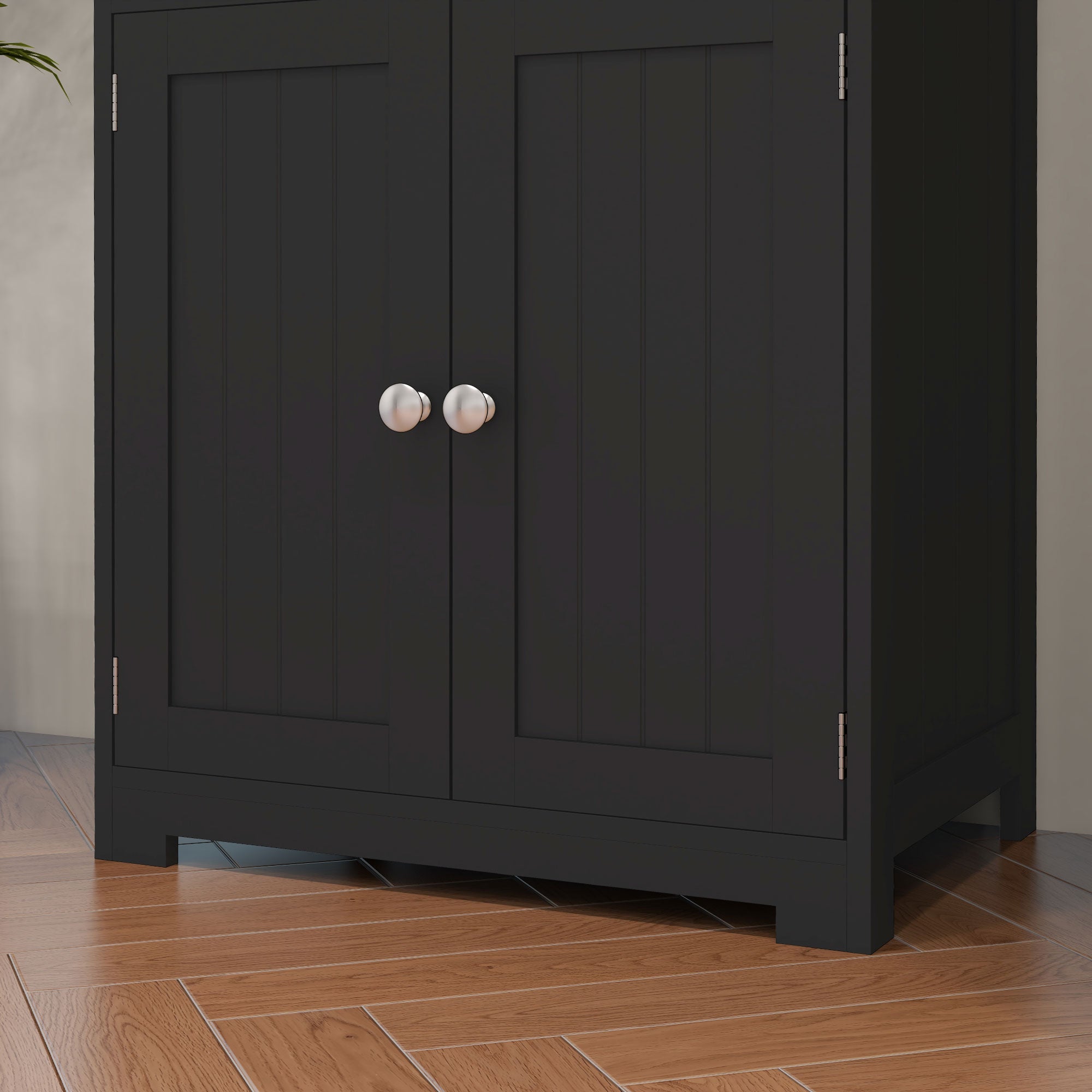 Vaisselier MDF noir 4 portes HOMCOM - 9