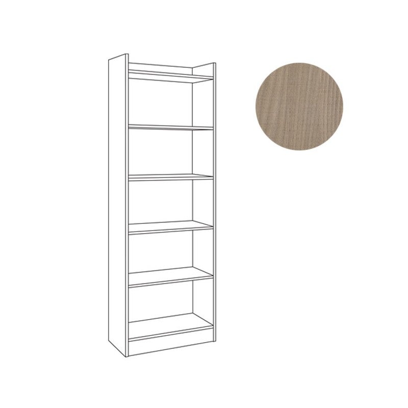 Mueble librero color olmo 6 estantes h. 180x64x29 cm - 2