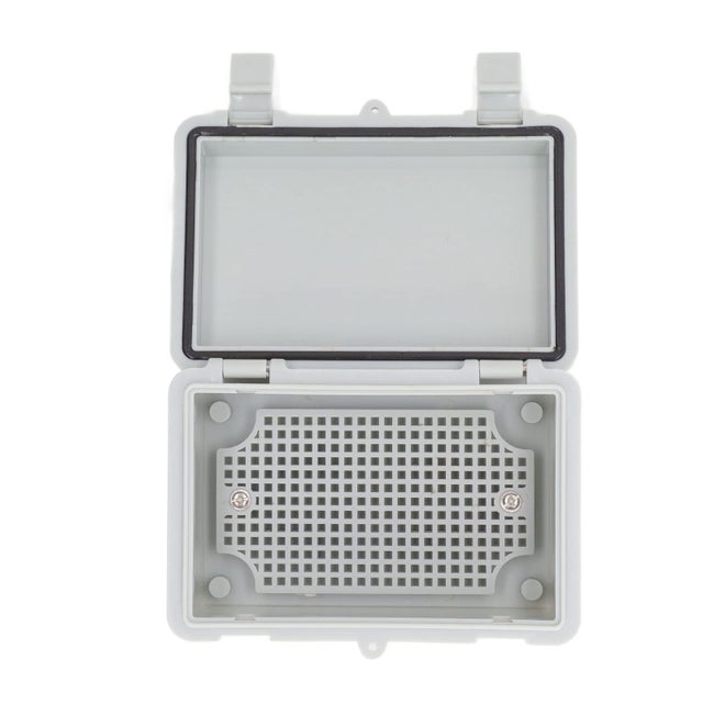 Boîte électrique étanche, boîte de jonction extérieure isolée anti-poussière avec couvercle à charnière et clip en plastique pour bricolage, gris
