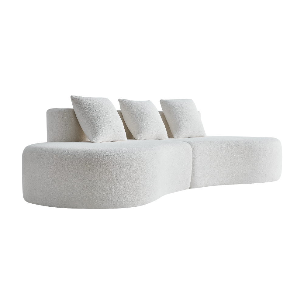 Divano Sezionale Curvo Moderno, Divano 3 Posti, Confortevole e Elegante per Soggiorno, Appartamento, Arredamento Casa, Montaggio Facile - 8