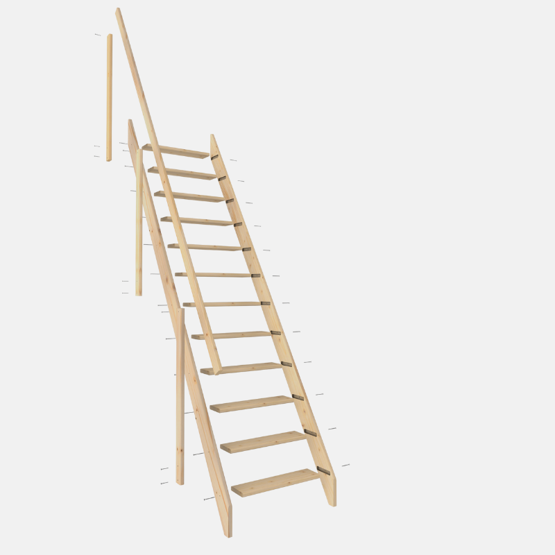 Escalier de meunier droit sapin, Madrid KORDO - 3