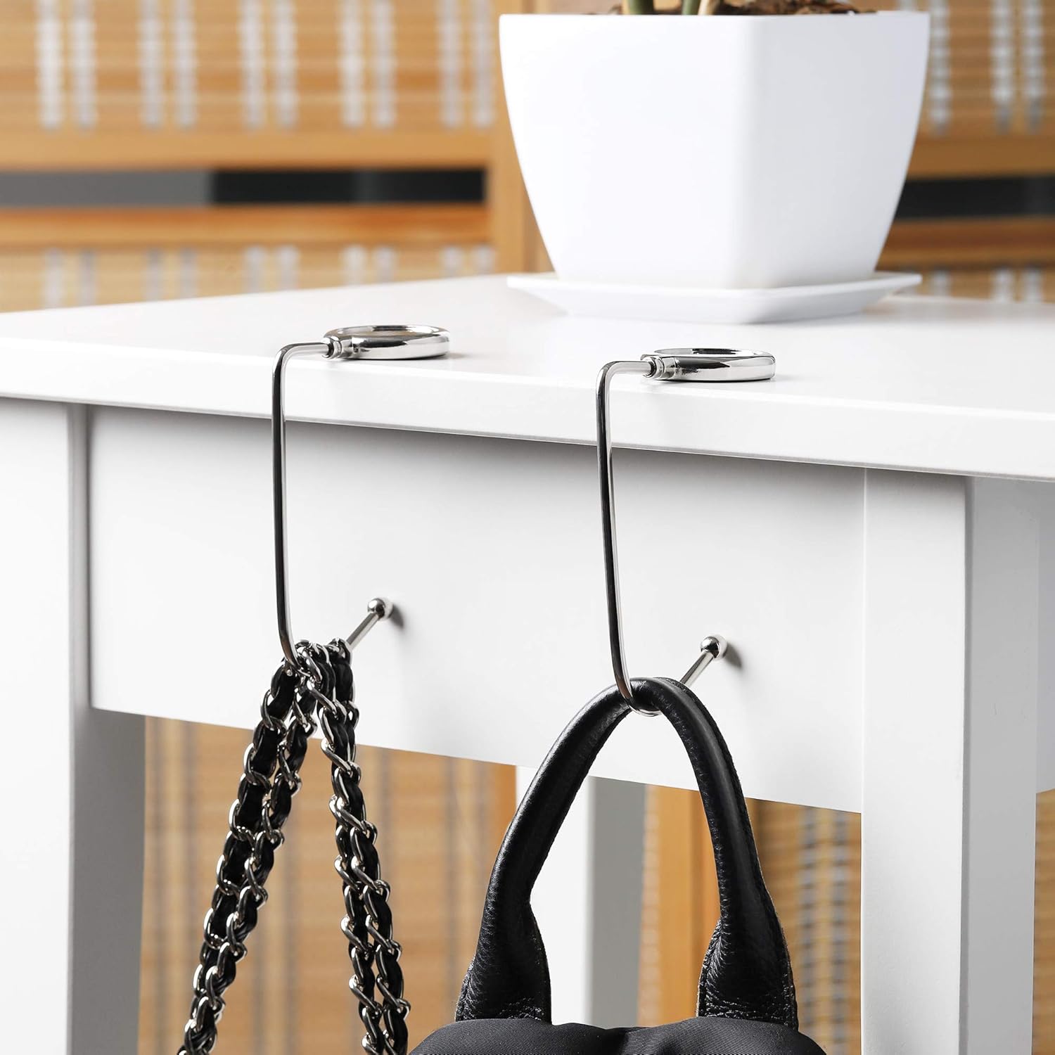 Gancio Per Borsa Tavolo 2 Ganci Regolabili Per Borse Da Tavolo – In Lega Di Alluminio, Senza Fori, Portata 10 Kg, Per Ufficio, Bar, Biblioteca Gancio Portatile Per Scrivania