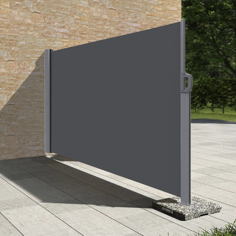 Store Latéral Extérieur Rétractable Crème 140x300 Cm - Brise-vue, Pare-soleil, En Polyester Enduit, Cadre Acier/aluminium - 3