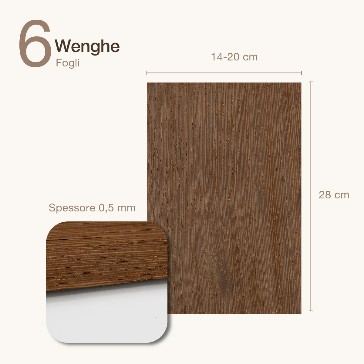 6 FOGLI DI IMPIALLACCIATURA IN LEGNO DI WENGE - 2
