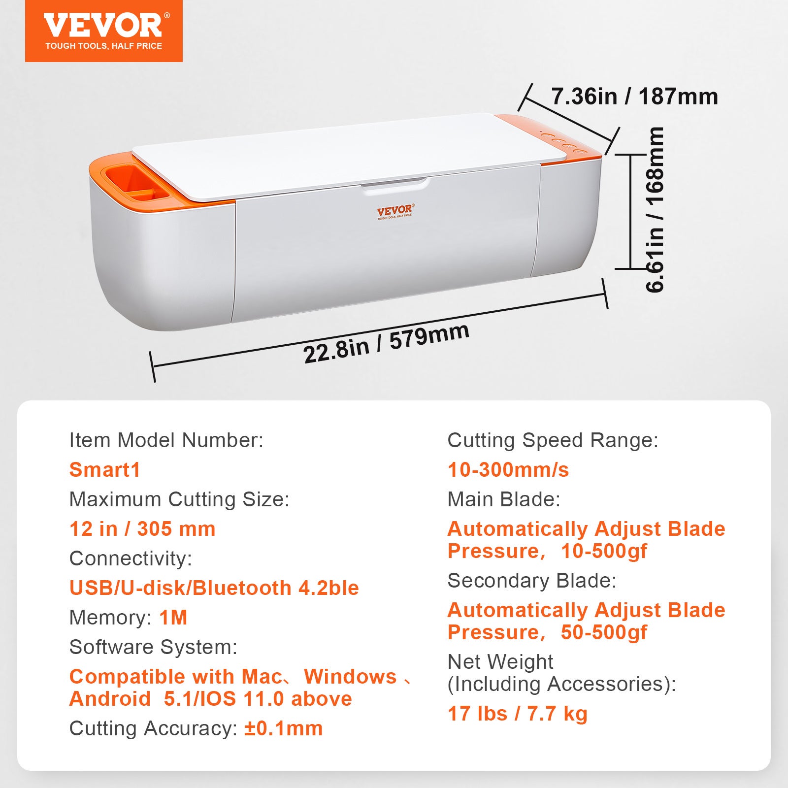 Corte vinil VEVOR, plotter corte com conectividade Bluetooth, compatível com iOS, Android, Windows e Mac, designs massivos incluídos, criação cartões - 7