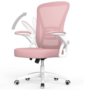 Chaise de Bureau Ergonomique RATTANTREE - à roulette - Soutien Lombaire Dossier Règalable- Hauteur Ajustable - Rose