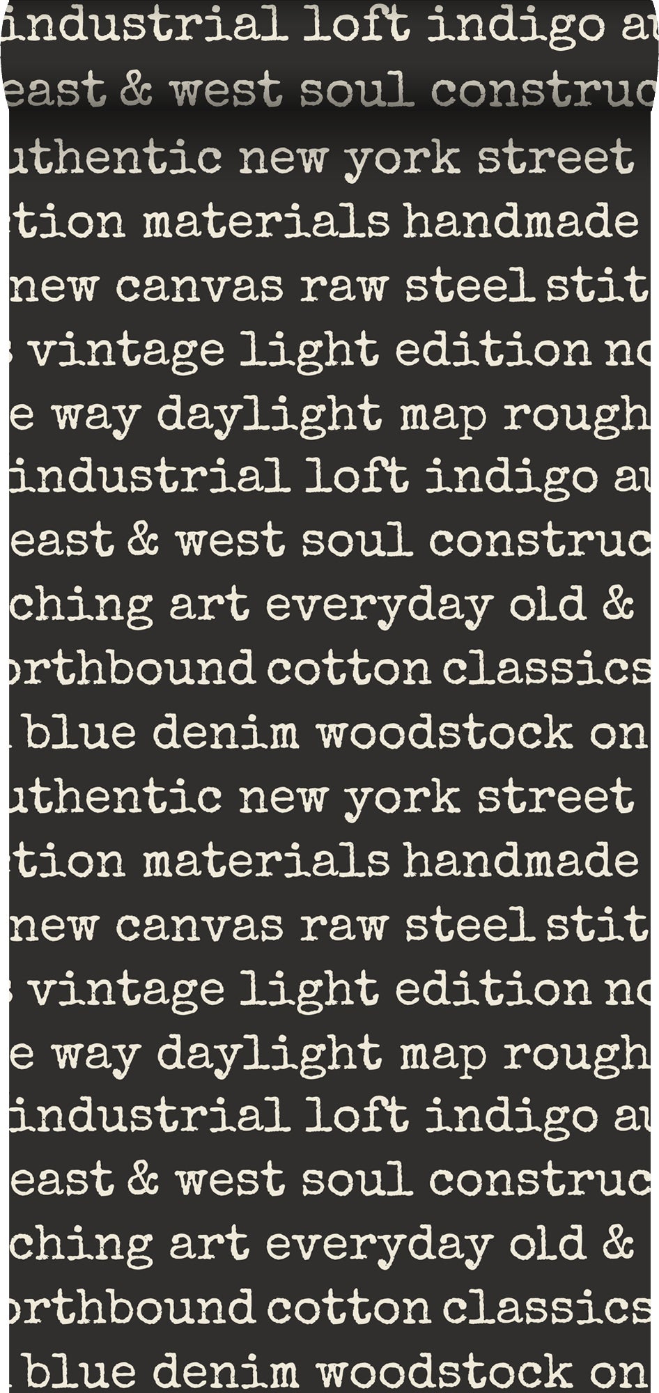 Papel pintado city talk textos negro - 53 cm x 10.05 m - estahome