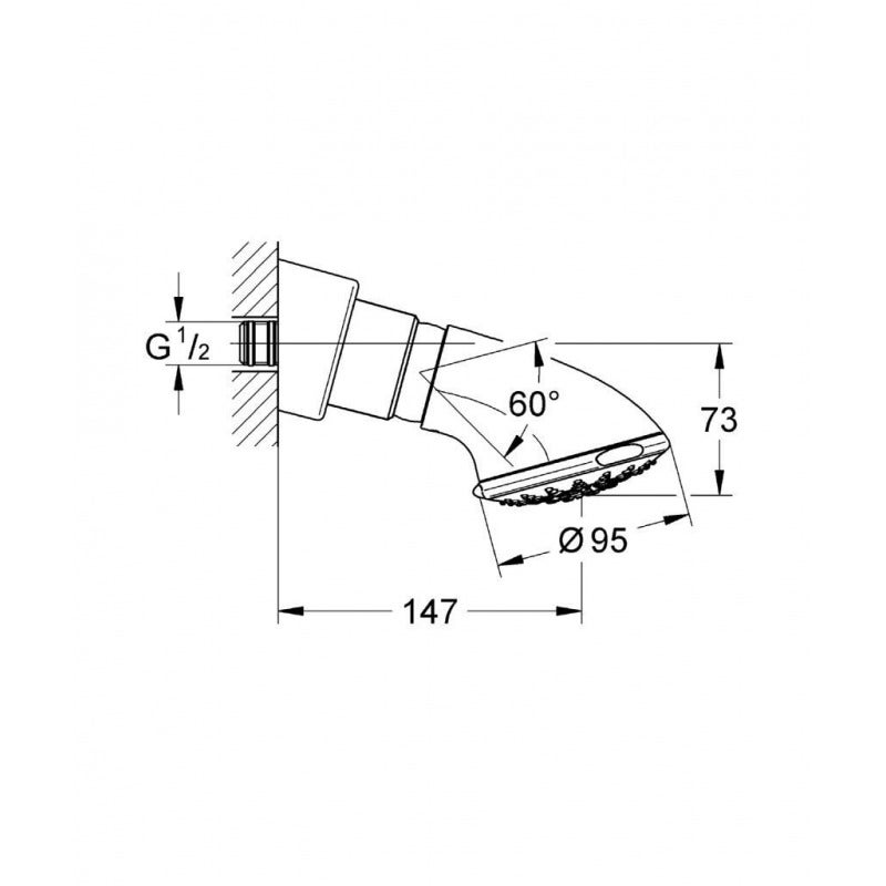 Grohe Relexa 100 Five head shower 5 jet types, 27062000 | Leroy Merlin