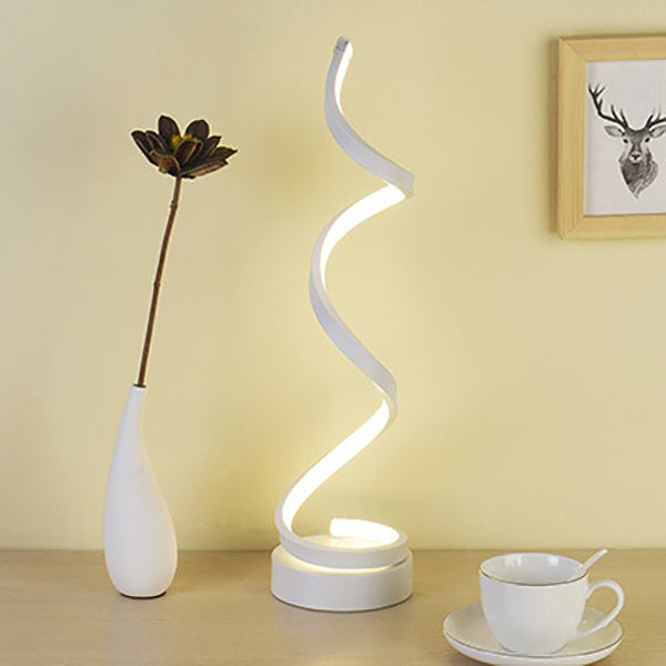 Lampada da tavolo moderna a spirale, 3 opzioni di colore, lampada da tavolo a LED, lampada da comodino, lampada da scrivania - 2