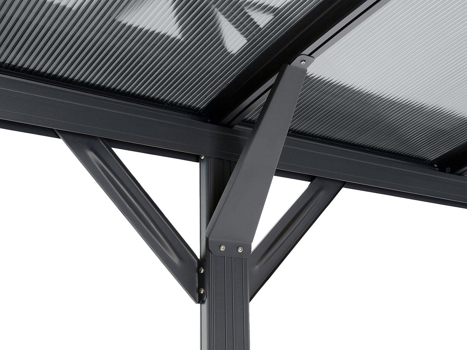 Carport pergola simple autoportant en aluminium - 1 voiture - 15,15 m² - Gris anthracite - BARESA - 5