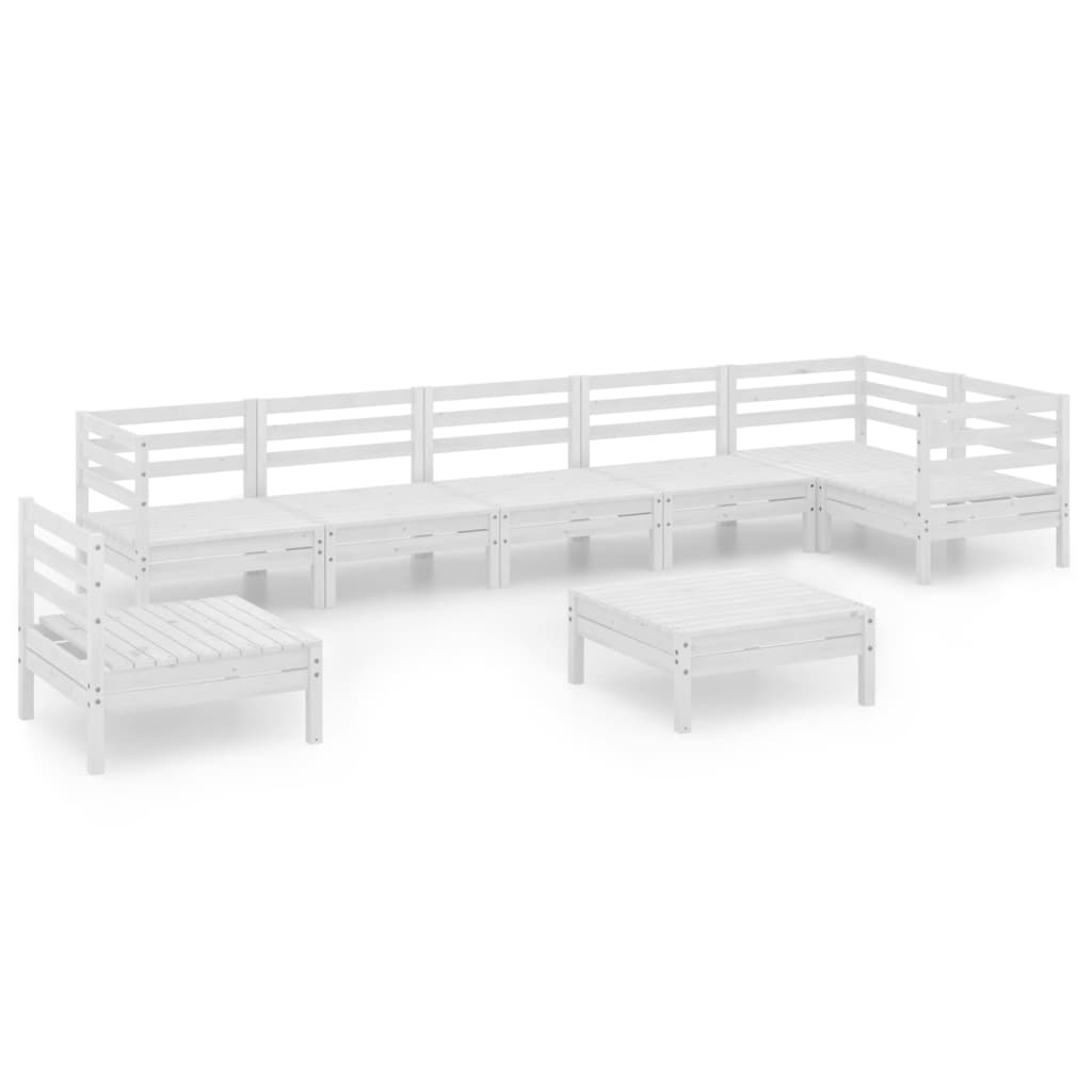 Salon bas de jardin en Bois Blanc 8 personnes - 9