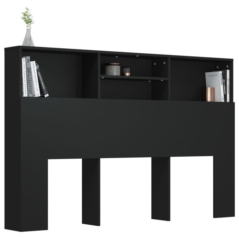 vidaXL Testiera con Contenitore Nero 160x19x103,5 cm - 4