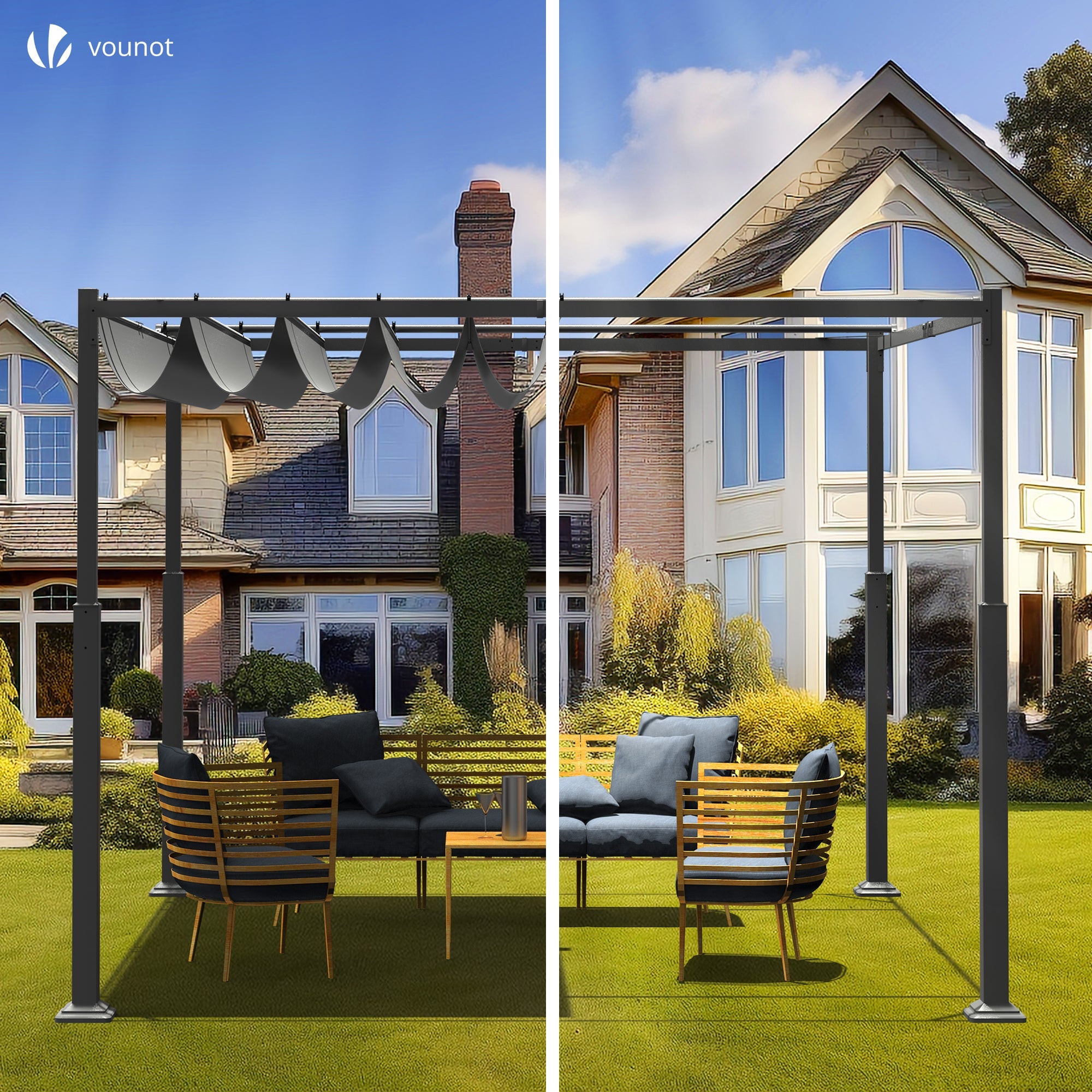 Pergola Gris en Acier 9.0 m² - 7