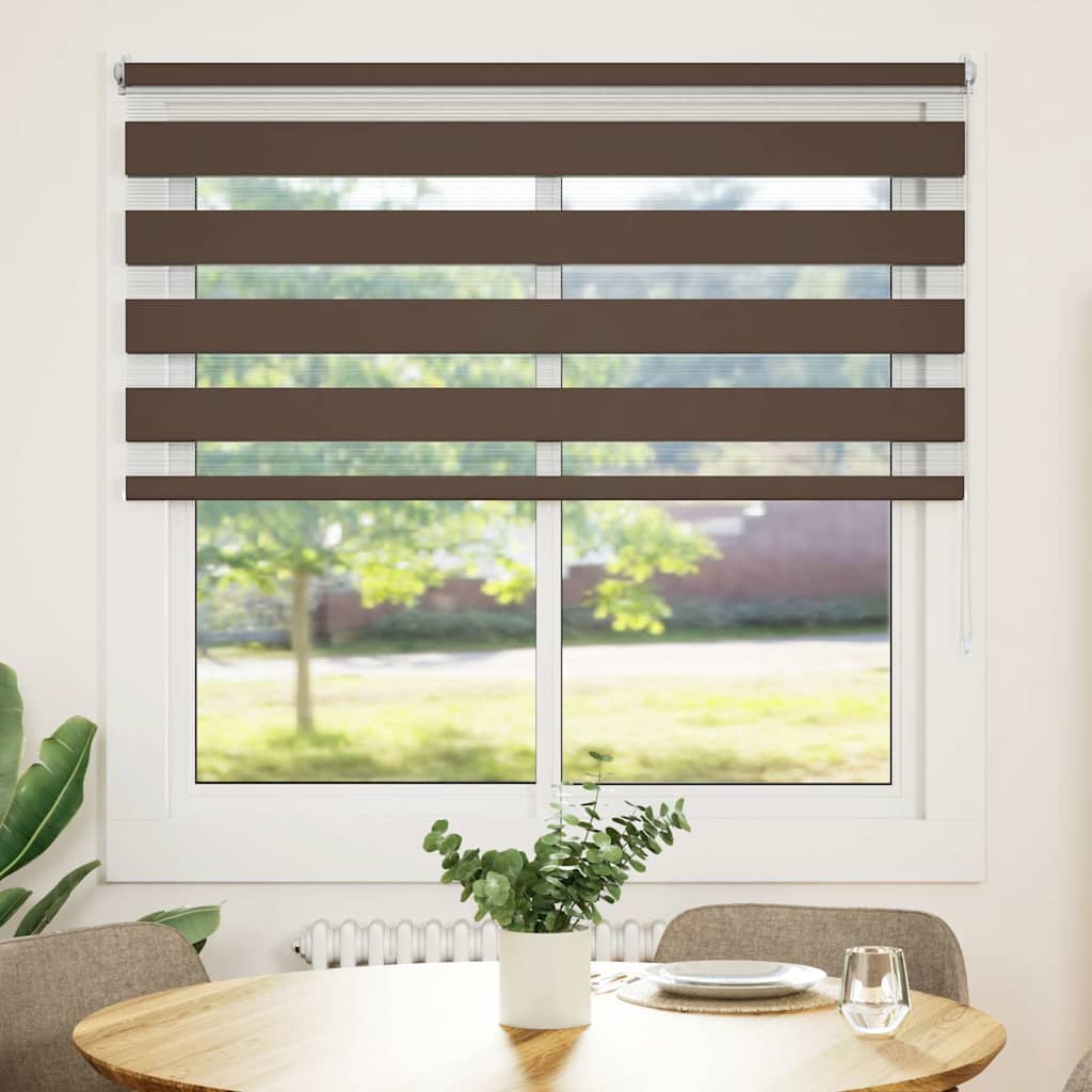 Roleta Zebra 120,9x175 cm Szerokość tkaniny 116,7 cm kawa vidaXL